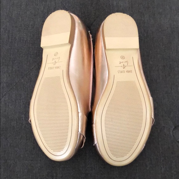 ZARA GIRLS ROSE GOLD MOCCASINS WITH BOW - Picture 5 of 8